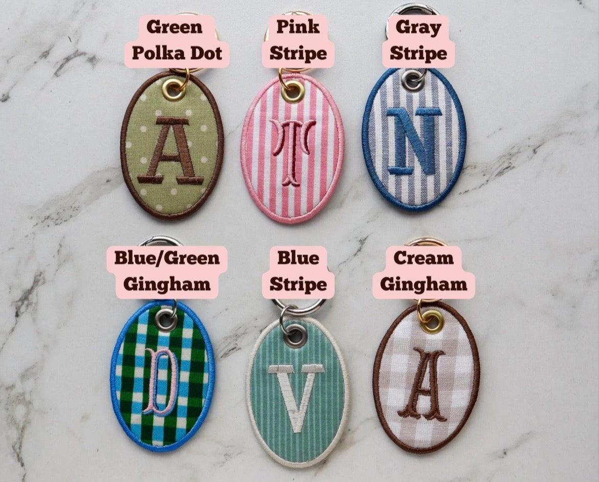 Personalized Key Chain | Embroidered Custom Bag Tag| Made To Order