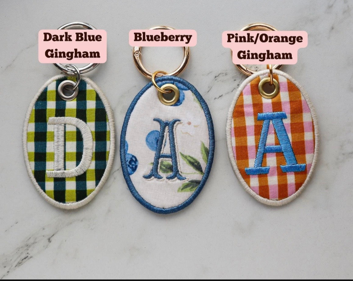 Personalized Key Chain | Embroidered Custom Bag Tag| Made To Order
